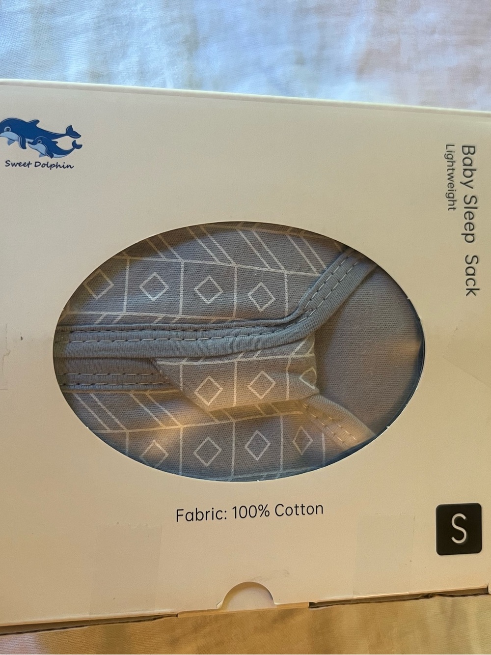 Baby Sleep Sack - Light Gray Diamond Print